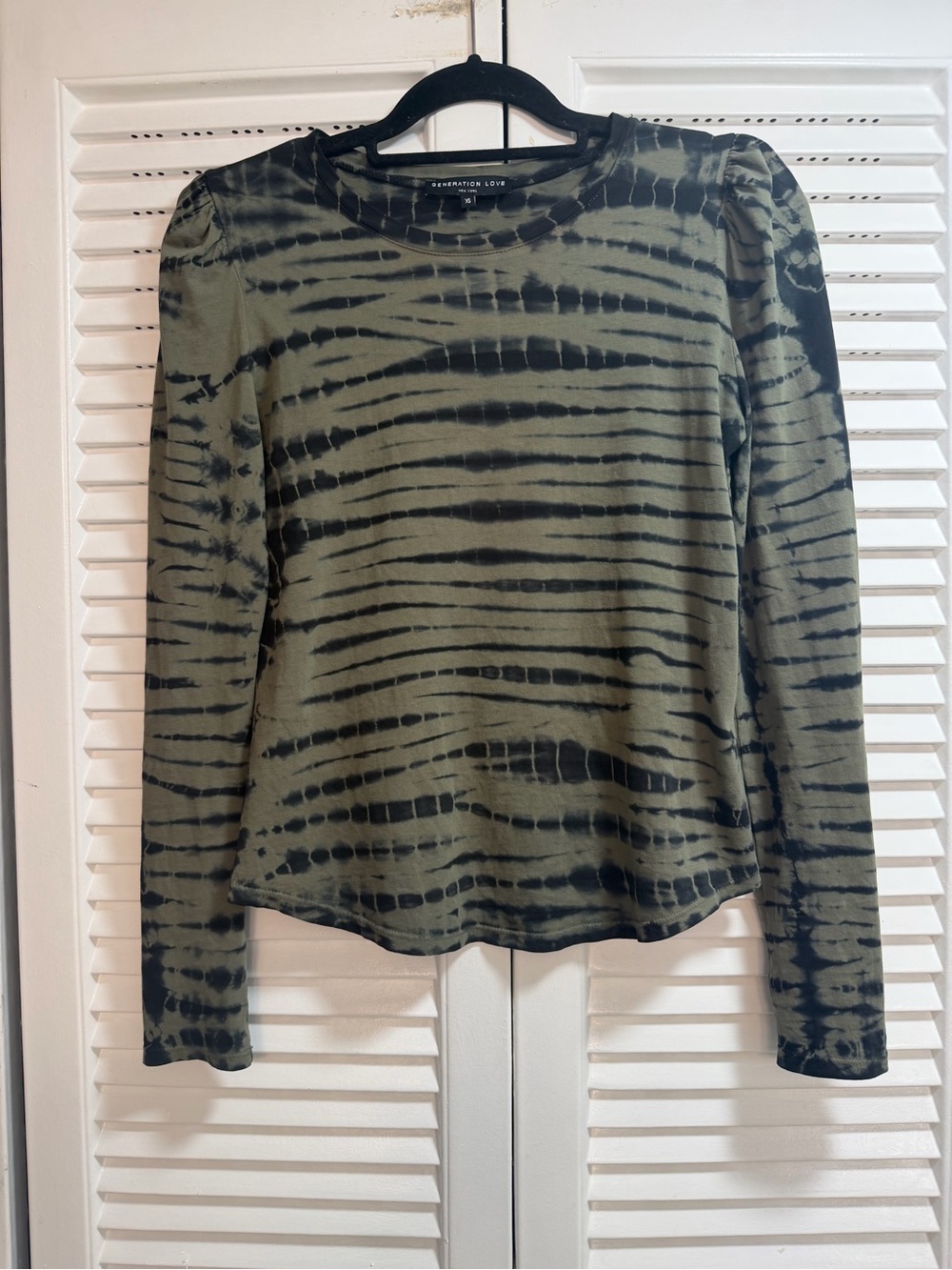Generation Love Olive & Black Tie-Dye Long Sleeve Tee